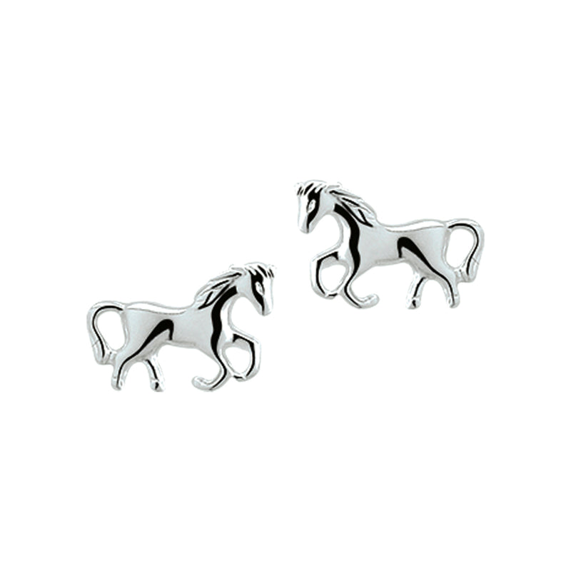 vDam Oorknoppen Paard Zilver Wit 1000559