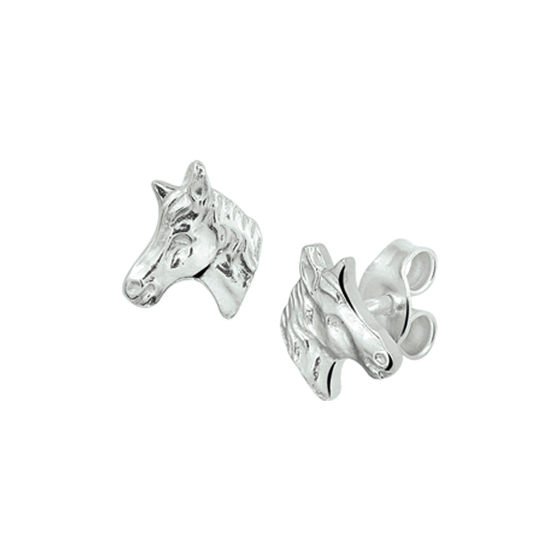 vDam Oorknoppen Paardenhoofd Zilver Wit 1000557