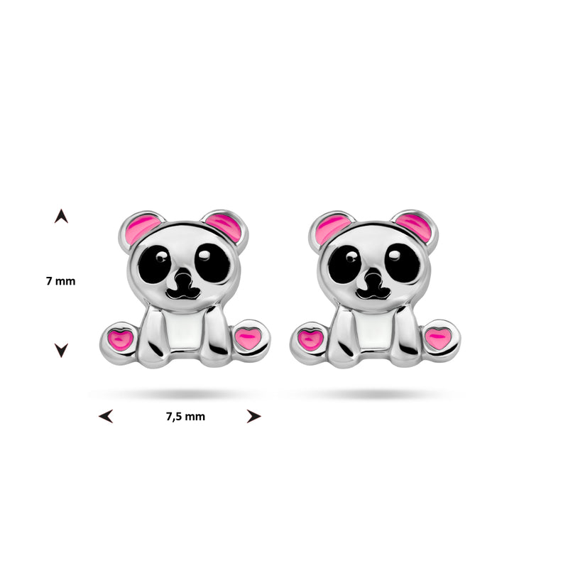 vDam Oorknoppen Panda Zilver Gerhodineerd 1336182