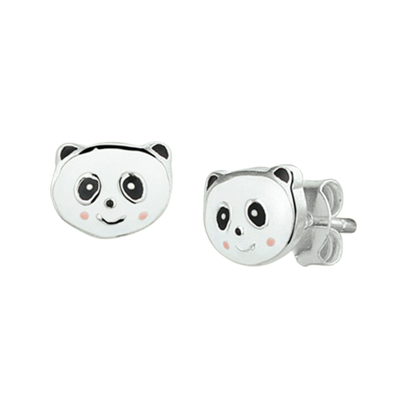 vDam Oorknoppen Panda Zilver Wit 1016152