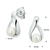 vDam Oorknoppen Parel Zilver Gerhodineerd 1326619