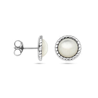 vDam Oorknoppen Parelmoer Zilver Gerhodineerd 1337730