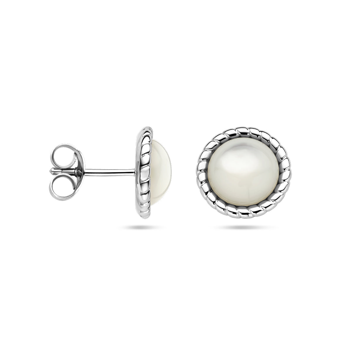 vDam Oorknoppen Parelmoer Zilver Gerhodineerd 1337730