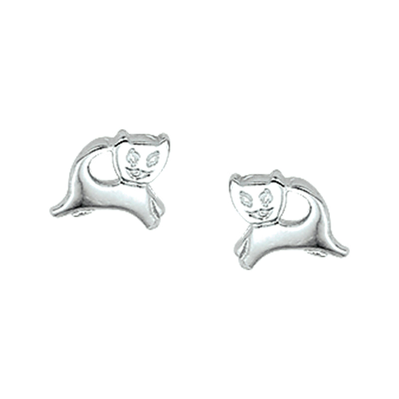 vDam Oorknoppen Poes Zilver Gerhodineerd 1329501