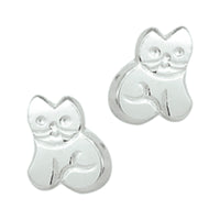 vDam Oorknoppen Poes Zilver Wit 1000571