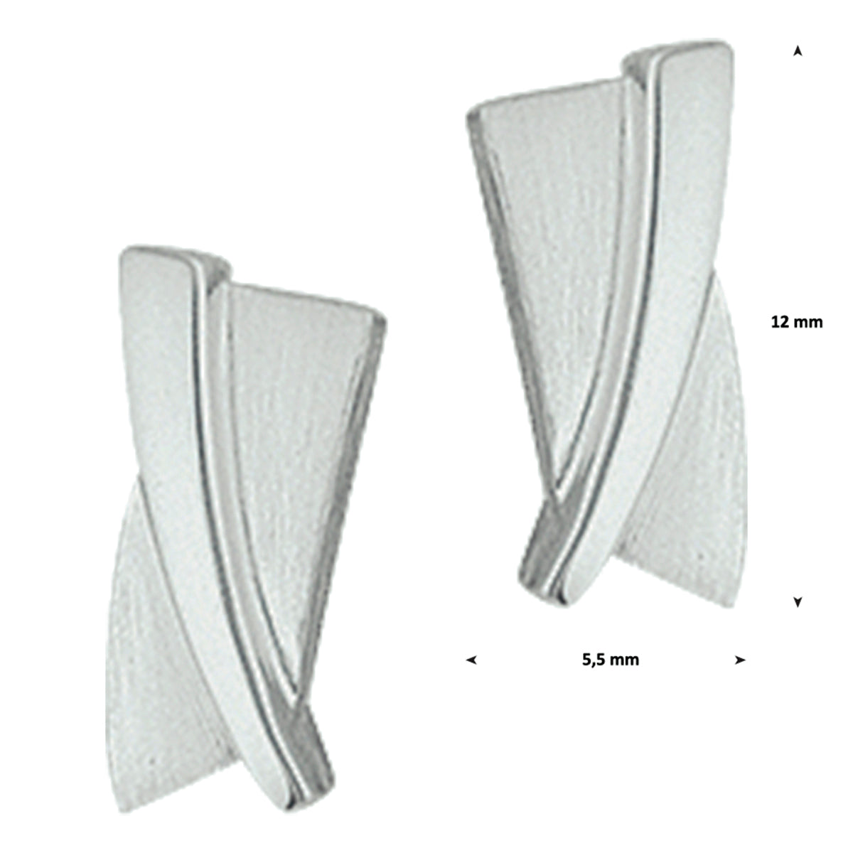 vDam Oorknoppen Poli/mat Zilver Gerhodineerd 1326896