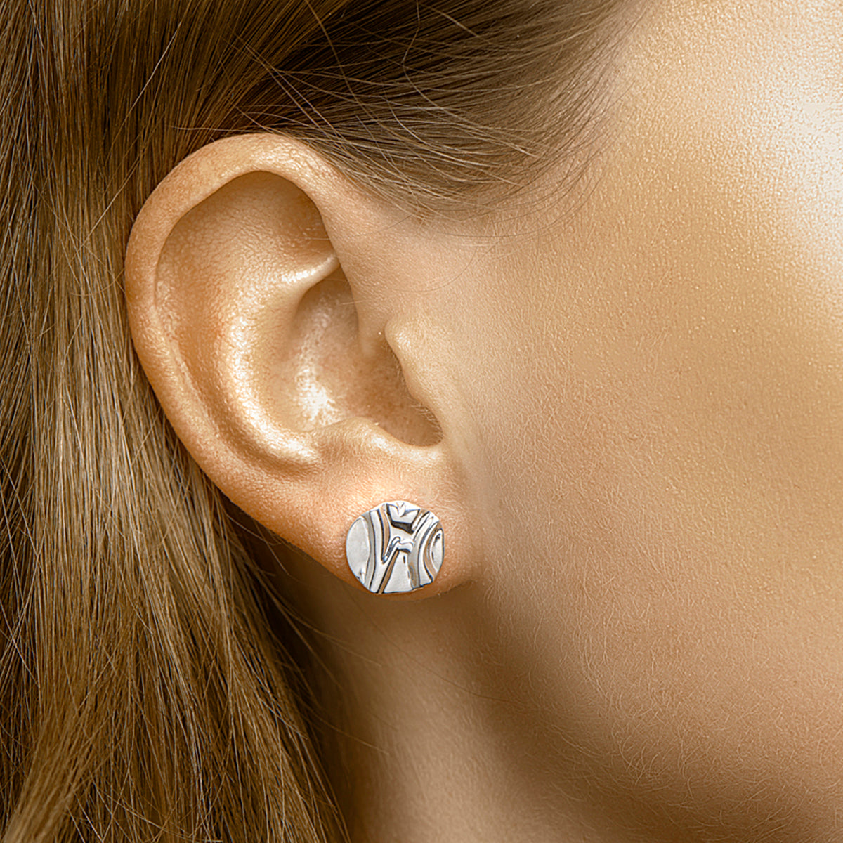 vDam Oorknoppen Rond Zilver Gerhodineerd 1332341