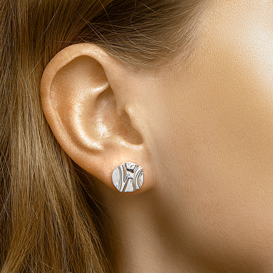 vDam Oorknoppen Rond Zilver Gerhodineerd 1332341