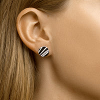 vDam Oorknoppen Rond Zirkonia Zilver Gerhodineerd 1333010