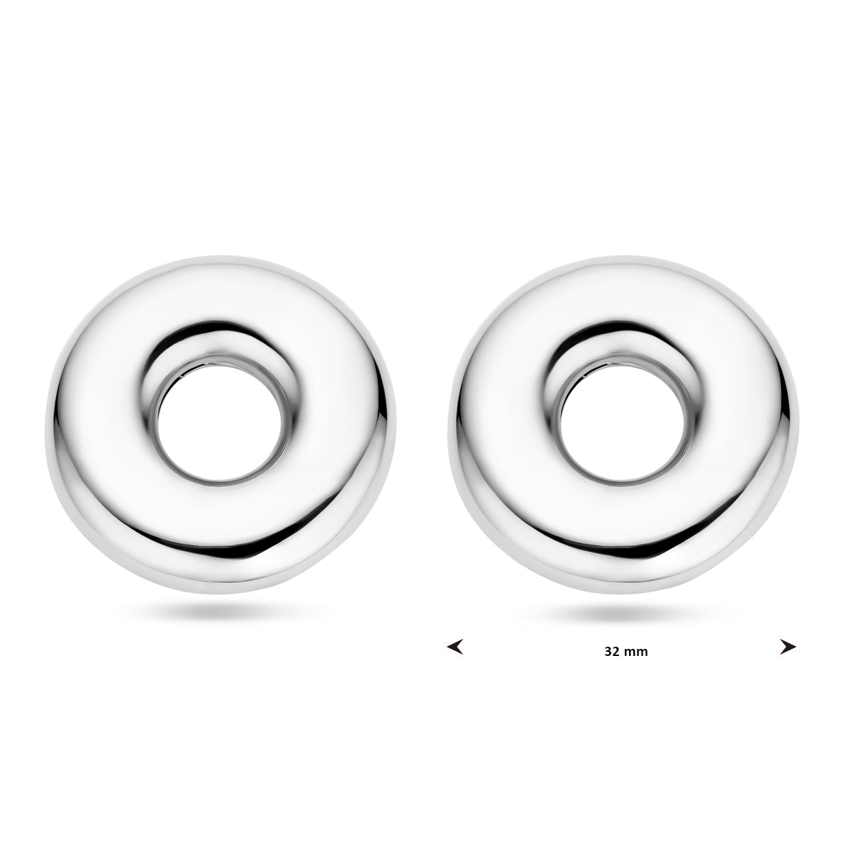 vDam Oorknoppen Rondje 32 Mm Zilver Gerhodineerd 1339125