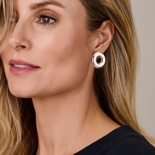 vDam Oorknoppen Rondje 32 Mm Zilver Gerhodineerd 1339125