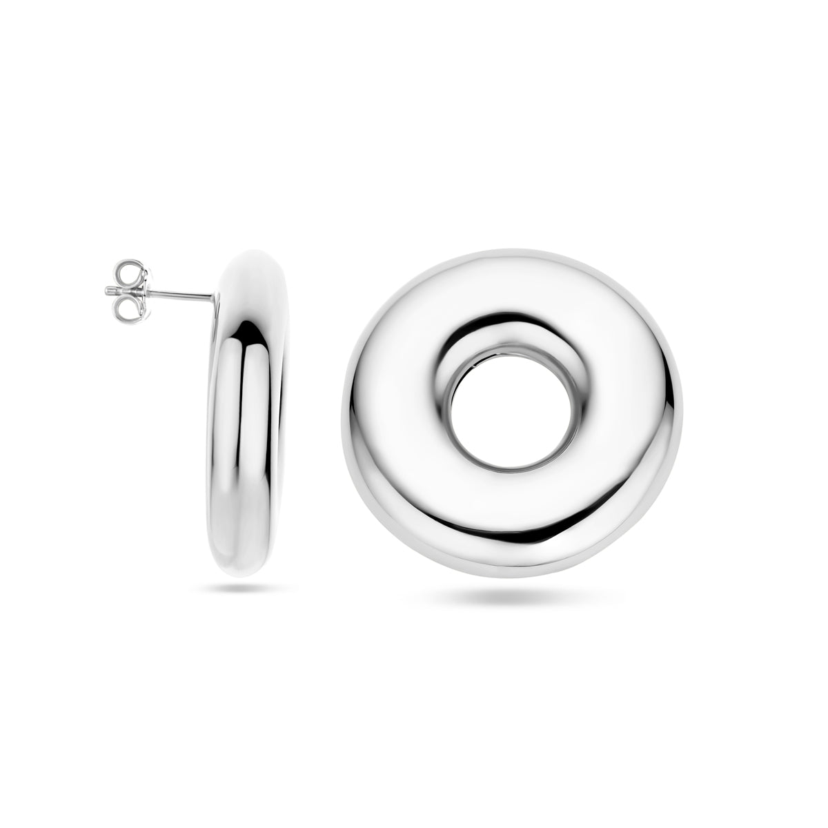 vDam Oorknoppen Rondje 32 Mm Zilver Gerhodineerd 1339125