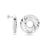 vDam Oorknoppen Rondje Gedraaid 32 Mm Zilver Gerhodineerd 1339128