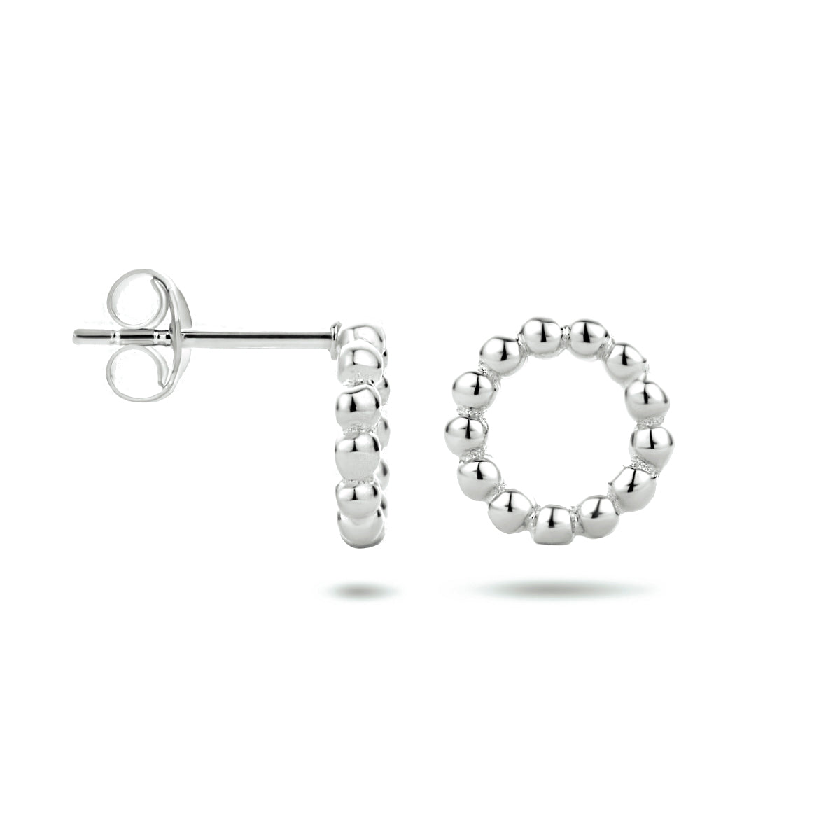 vDam Oorknoppen Rondje Zilver Gerhodineerd 1334155