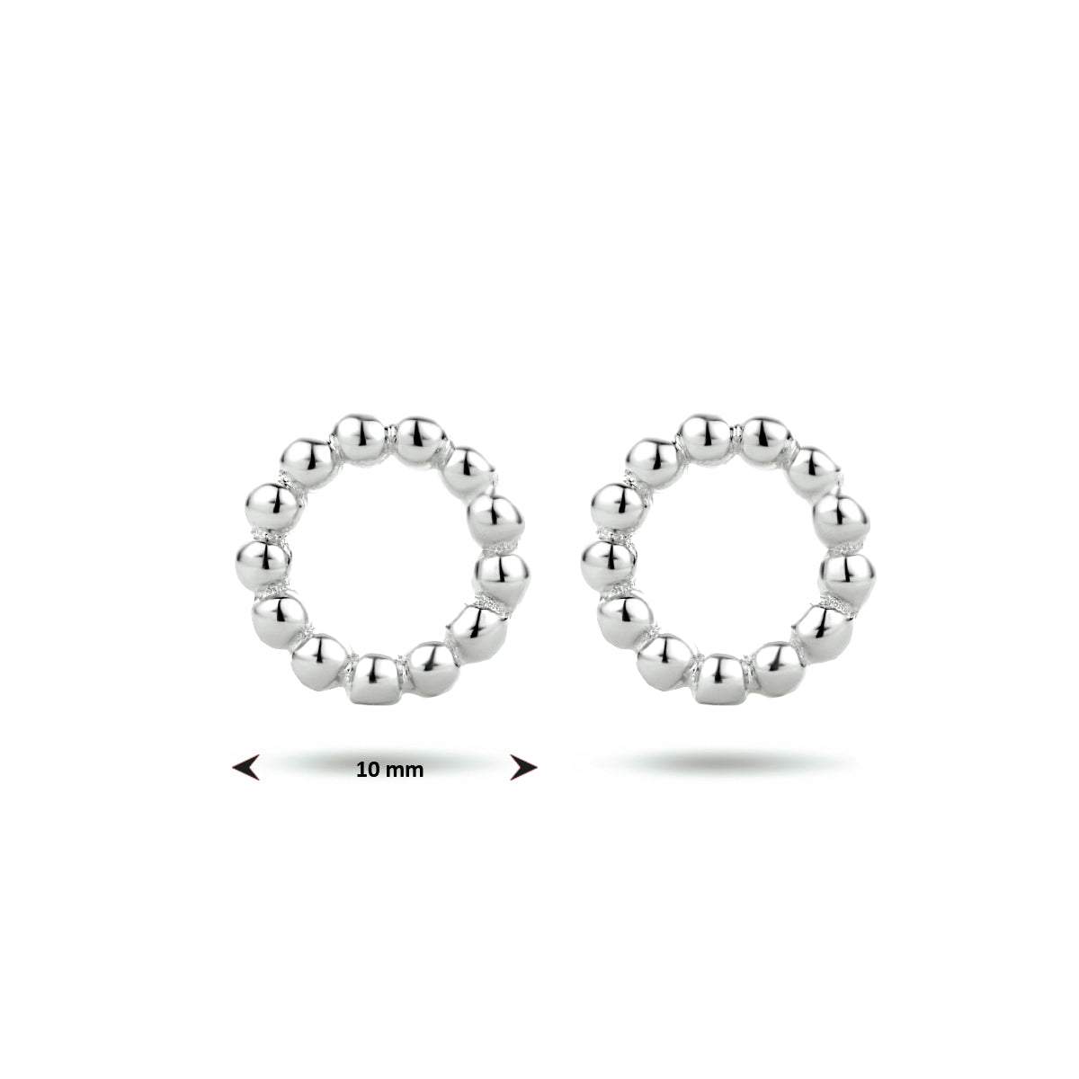 vDam Oorknoppen Rondje Zilver Gerhodineerd 1334155