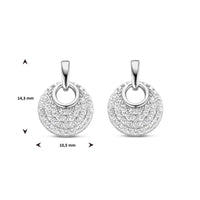 vDam Oorknoppen Rondje Zirkonia Zilver Gerhodineerd 1334774