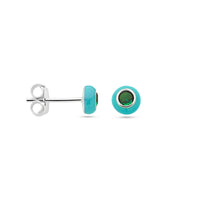vDam Oorknoppen Turquoise Emaille En Groen Zirkonia Zilver Gerhodineerd 1338939