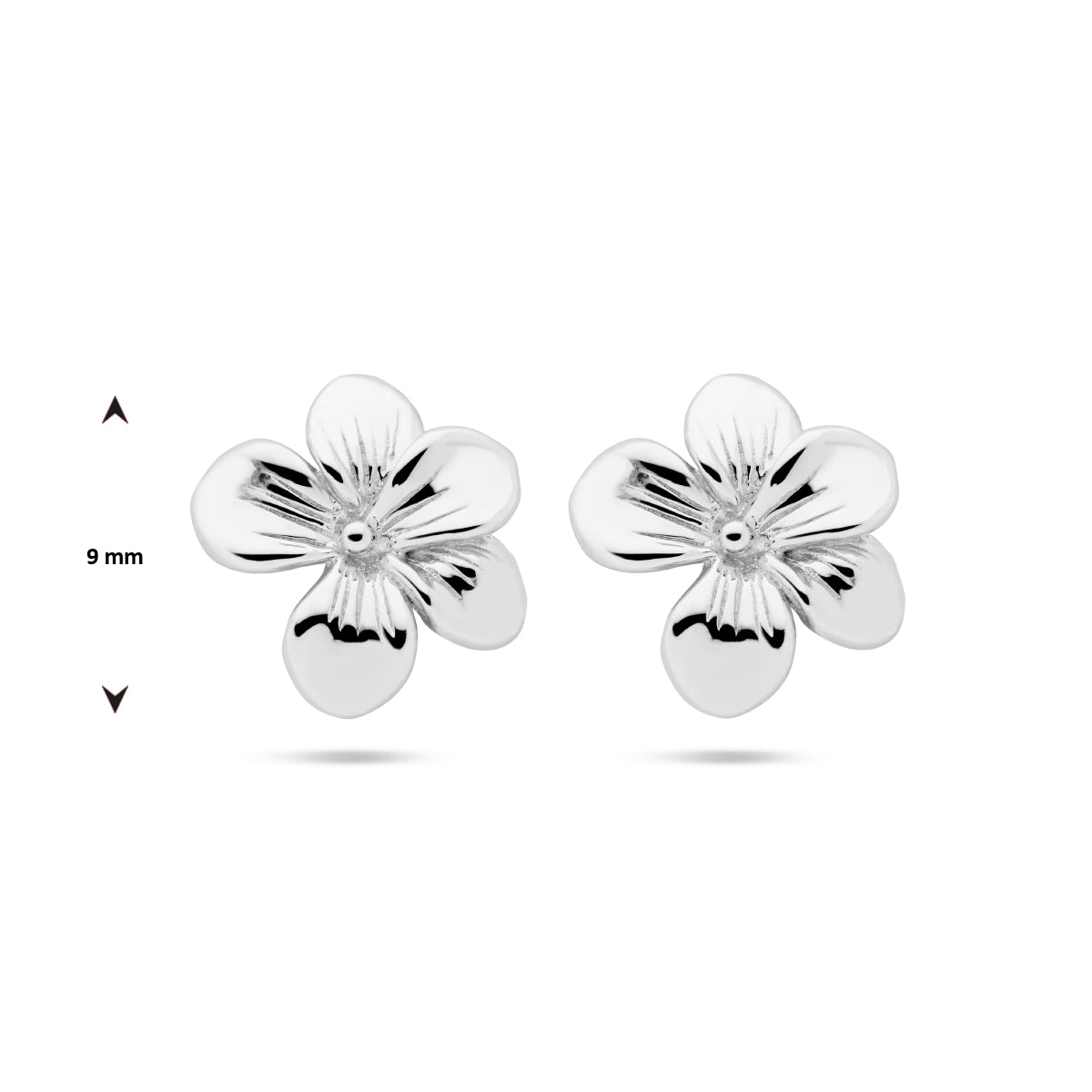 vDam Oorknoppen Viooltje Zilver Gerhodineerd 1336352