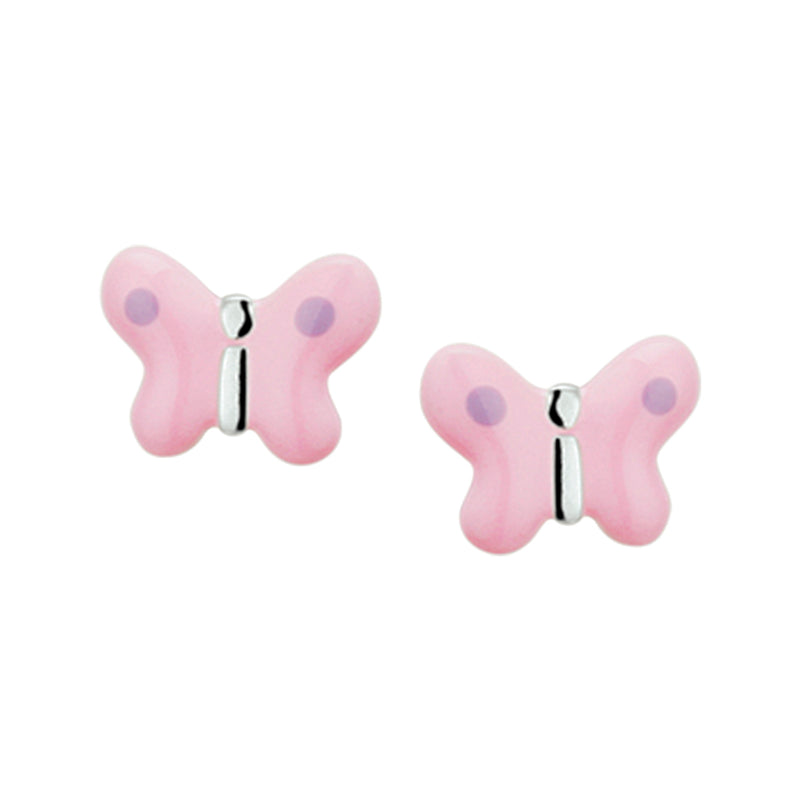 vDam Oorknoppen Vlinder Zilver Wit 1020470