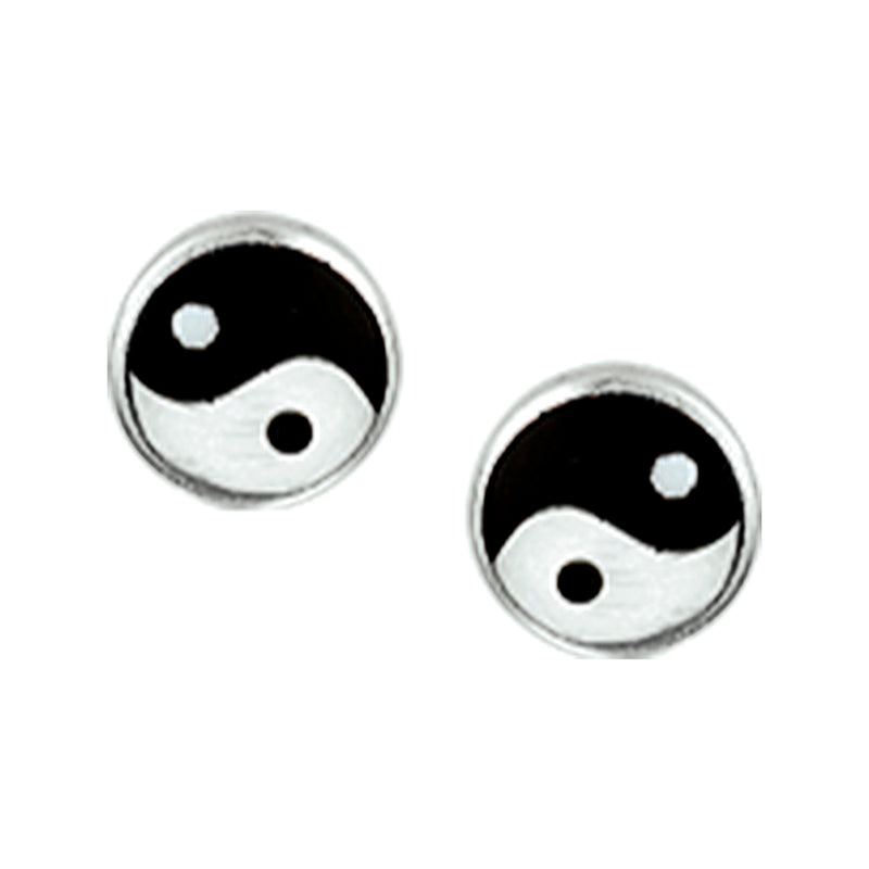 vDam Oorknoppen Yin/yang Zilver Wit 1000670