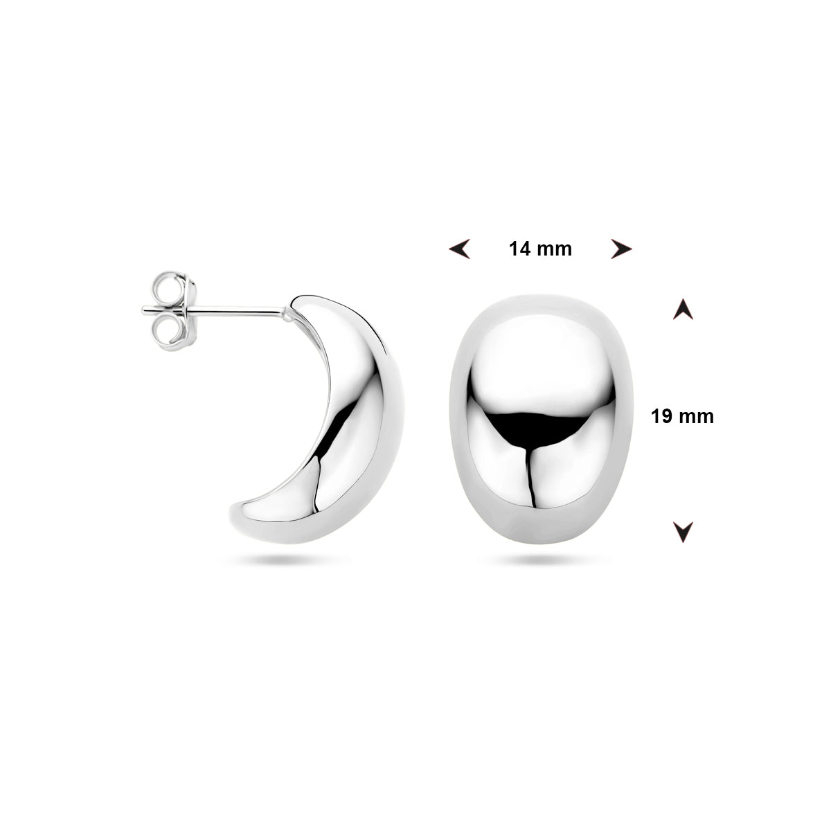 vDam Oorknoppen Zilver Gerhodineerd 1339003