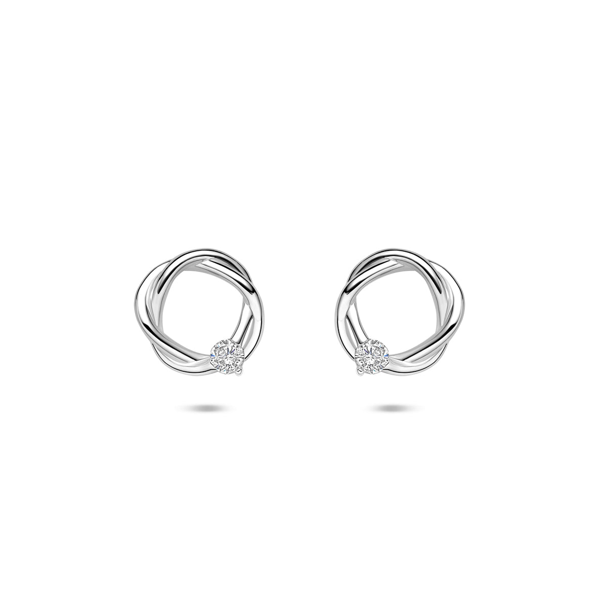 vDam Oorknoppen Zirkonia 10 Mm Zilver Gerhodineerd 1341265