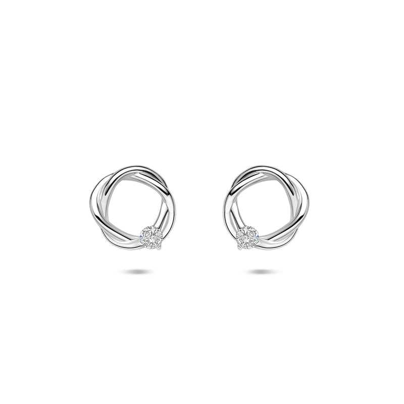 vDam Oorknoppen Zirkonia 10 Mm Zilver Gerhodineerd 1341265