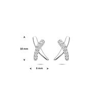 vDam Oorknoppen Zirkonia 10 Mm Zilver Gerhodineerd 1341921