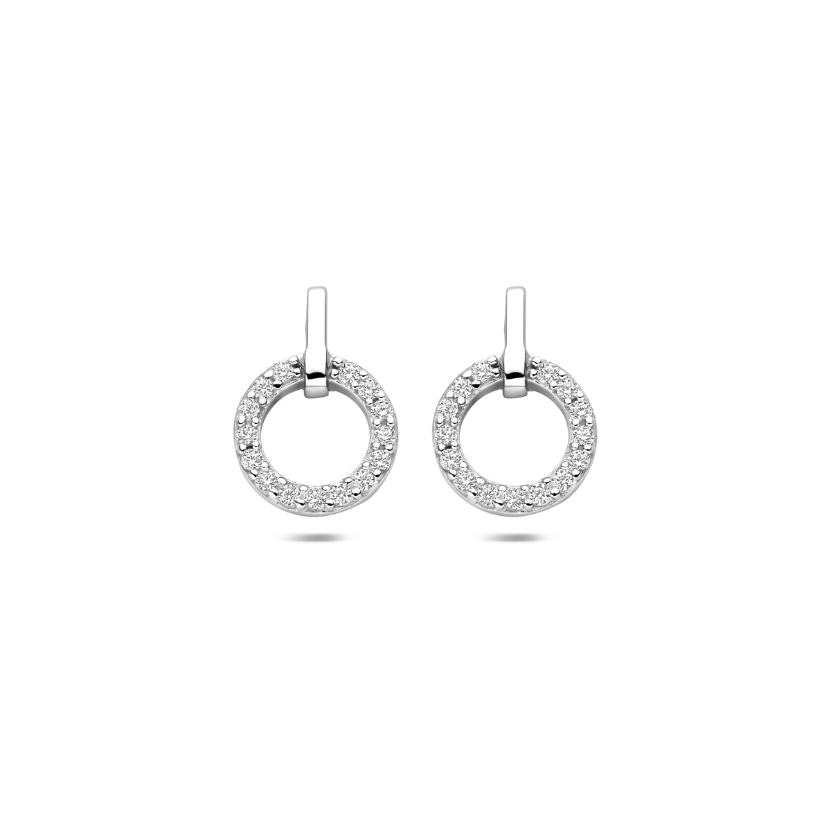 vDam Oorknoppen Zirkonia 13 Mm Zilver Gerhodineerd 1341699