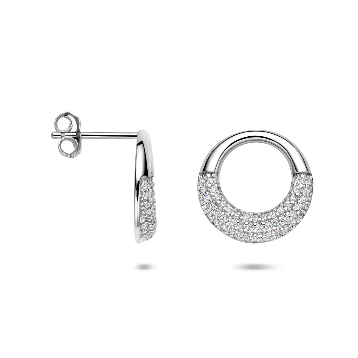 vDam Oorknoppen Zirkonia 14,5 Mm Zilver Gerhodineerd 1341287