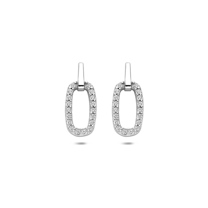 vDam Oorknoppen Zirkonia 16,5 Mm Zilver Gerhodineerd 1341689