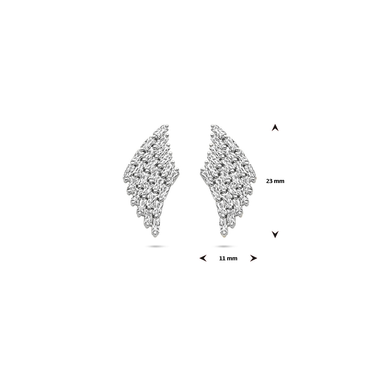 vDam Oorknoppen Zirkonia 23 Mm Zilver Gerhodineerd 1339596