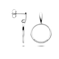 vDam Oorknoppen Zirkonia 25 Mm Zilver Gerhodineerd 1341701