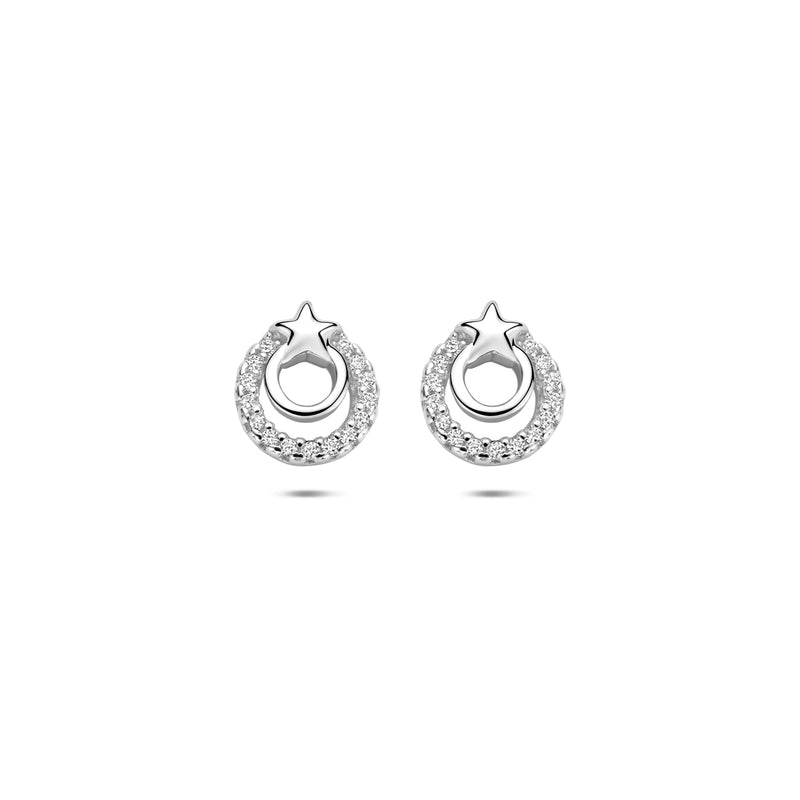 vDam Oorknoppen Zirkonia 8 Mm Zilver Gerhodineerd 1341353