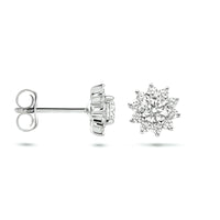 vDam Oorknoppen Zirkonia Halo Zilver Gerhodineerd 1334775