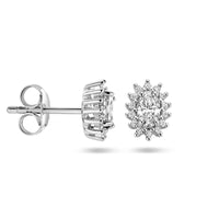 vDam Oorknoppen Zirkonia Halo Zilver Gerhodineerd 1336570