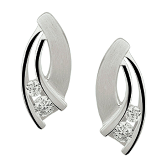 vDam Oorknoppen Zirkonia Poli/mat Zilver Gerhodineerd 1326962