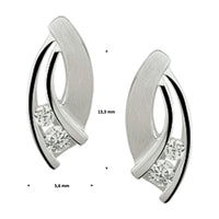 vDam Oorknoppen Zirkonia Poli/mat Zilver Gerhodineerd 1326962