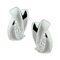 vDam Oorknoppen Zirkonia Poli/mat Zilver Gerhodineerd 1326971