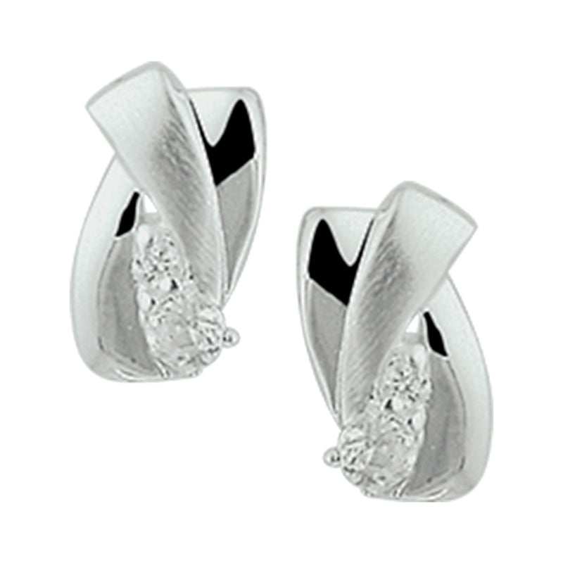 vDam Oorknoppen Zirkonia Poli/mat Zilver Gerhodineerd 1327297