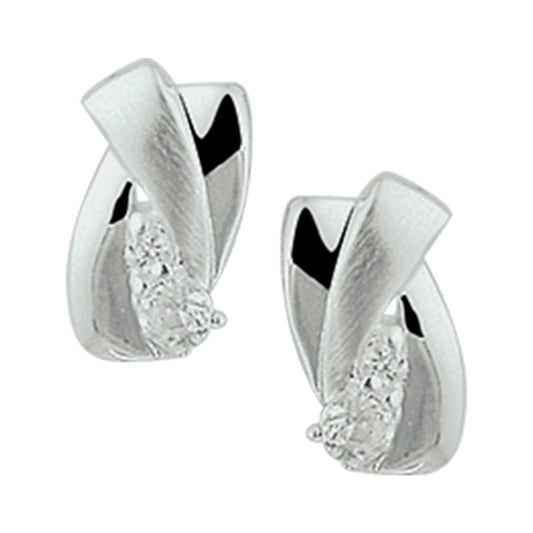 vDam Oorknoppen Zirkonia Poli/mat Zilver Gerhodineerd 1327297