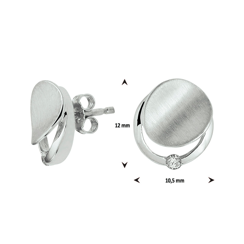 vDam Oorknoppen Zirkonia Poli/mat Zilver Gerhodineerd 1329921