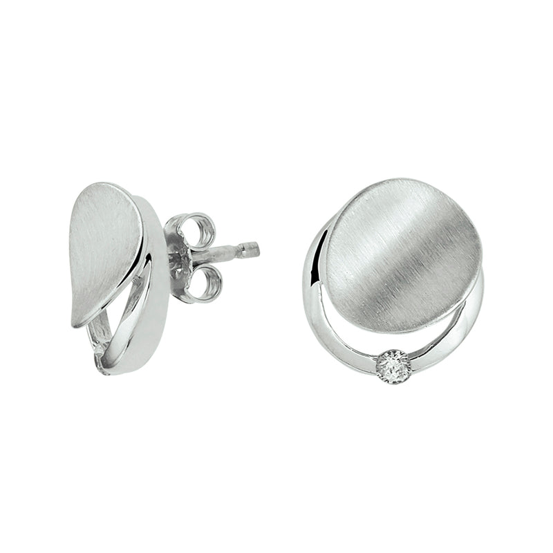 vDam Oorknoppen Zirkonia Poli/mat Zilver Gerhodineerd 1329921