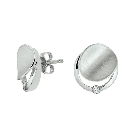 vDam Oorknoppen Zirkonia Poli/mat Zilver Gerhodineerd 1332656