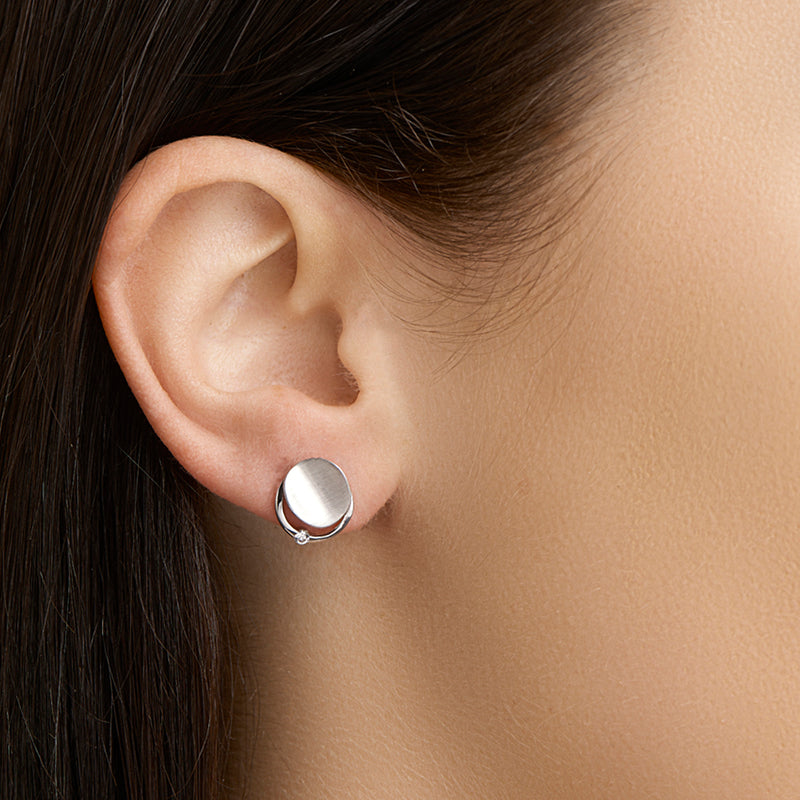 vDam Oorknoppen Zirkonia Poli/mat Zilver Gerhodineerd 1329921