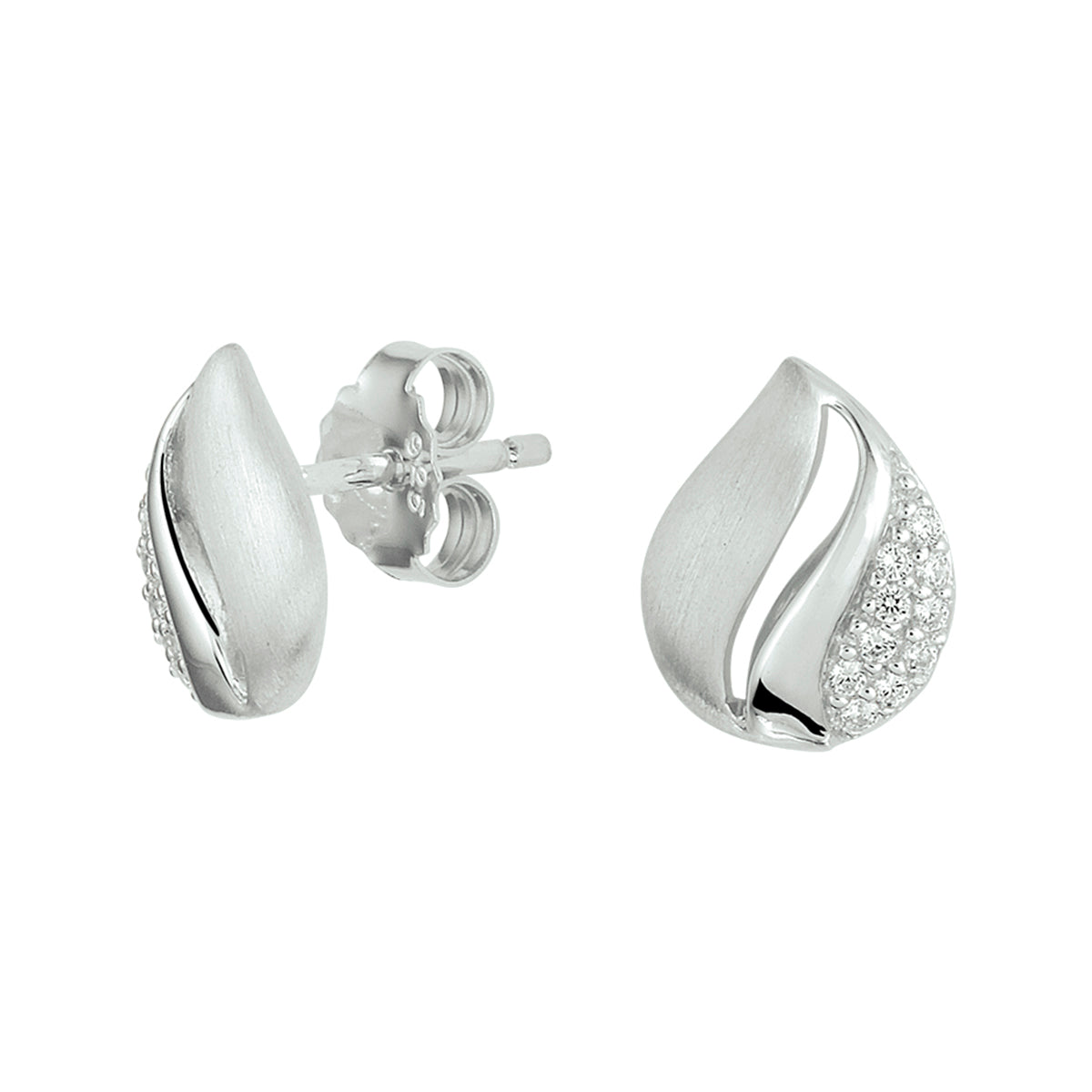 vDam Oorknoppen Zirkonia Poli/mat Zilver Gerhodineerd 1331945