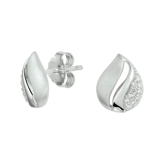 vDam Oorknoppen Zirkonia Poli/mat Zilver Gerhodineerd 1331945