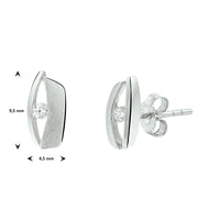 vDam Oorknoppen Zirkonia Poli/mat Zilver Gerhodineerd 1332880