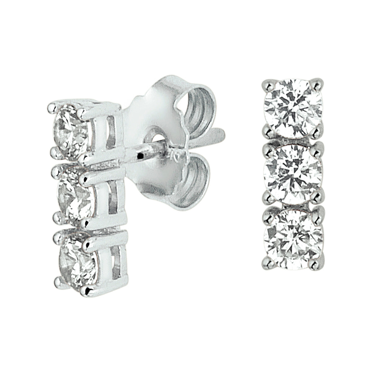 vDam Oorknoppen Zirkonia Zilver Gerhodineerd 1327084