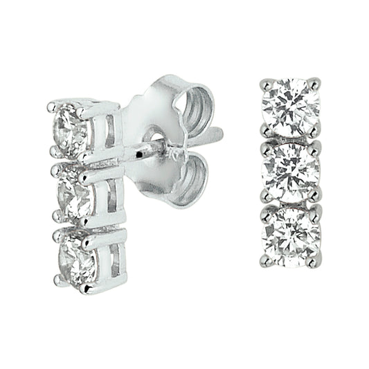 vDam Oorknoppen Zirkonia Zilver Gerhodineerd 1327084